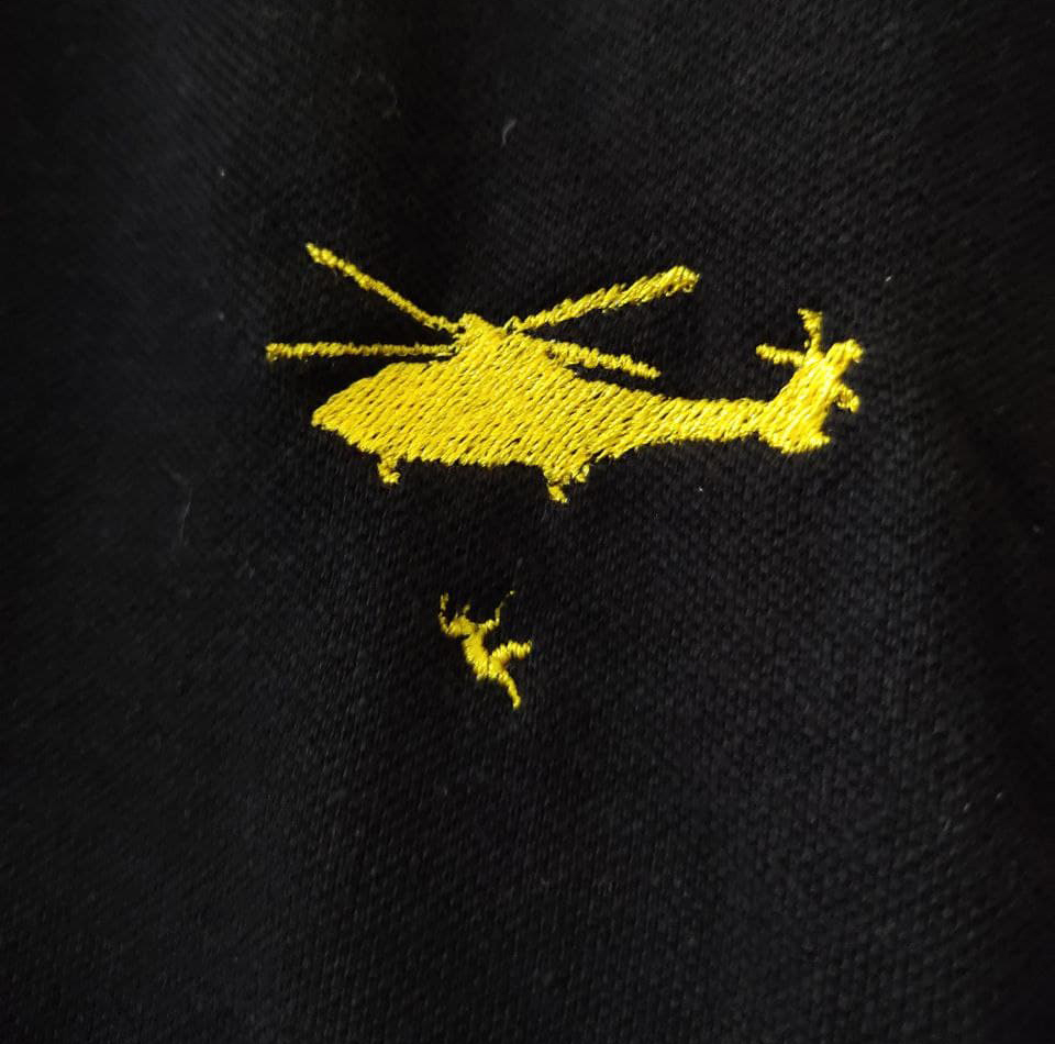 Helikopter Detail Stickerei in gelb