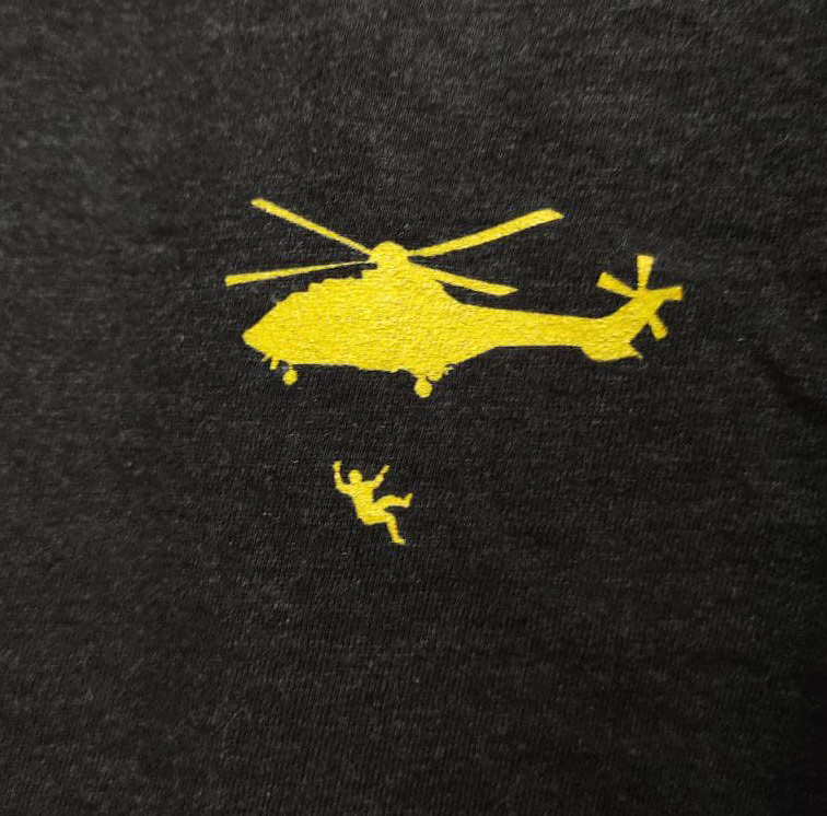 Helikopter Druck Detail in gelb
